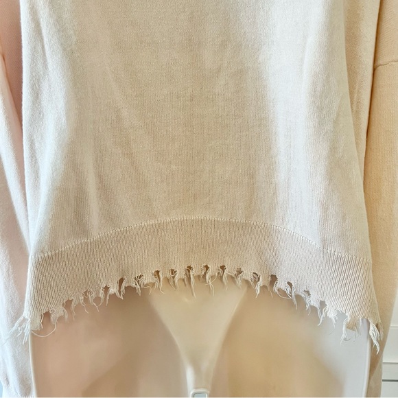 Nation LTD Jolie Cropped Frayed Sweater Medium - Picture 9 of 15